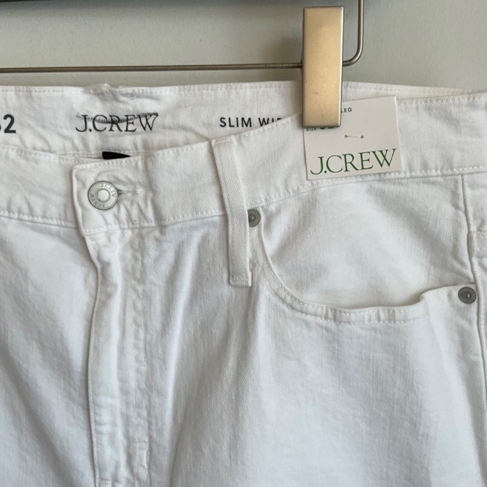 J. Crew Slim Wide Leg Jeans White Wash Size 12 Size 14 New With Tags - Picture 4 of 13